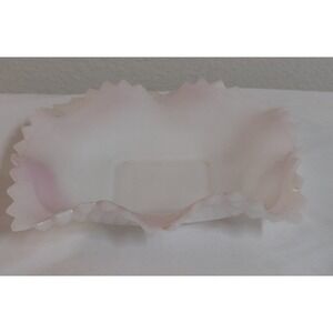 Vintage Indiana Glass Pink Opalescent White Milk Glass Diamond Point Square Bowl